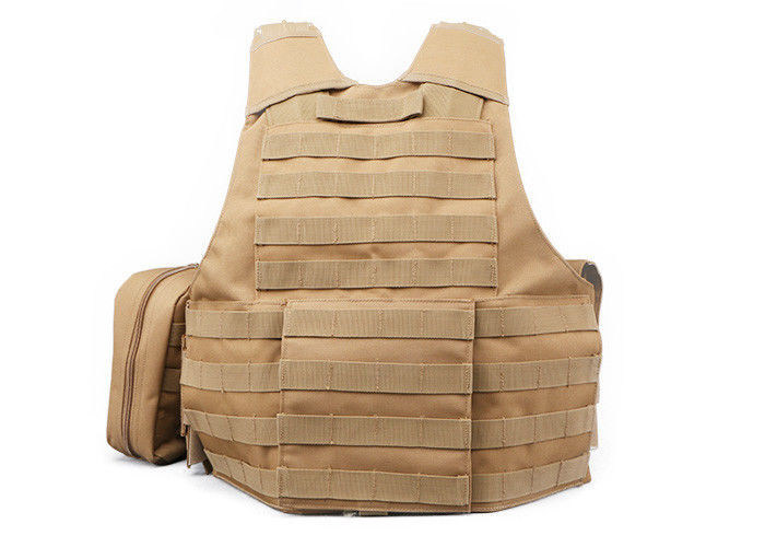 Security Khaki Military Tactical Vest Left Handed For Law Enforcement / Police / Army