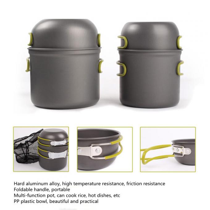 1-2L Military Camping Gear Aluminum Military Cooking Set For 3-4 People