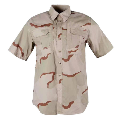 Polyester Breathable Camouflage Military Tactical Shirts Multi Pocket 180g Fabric