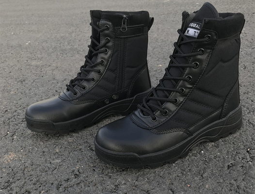 Waterproof Oxford Fabric Military Leather Boots Skid Resistance Shock Absorption