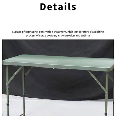 Multifunctional Army Green Table Military Camping Gear Portable Steel Folding Table