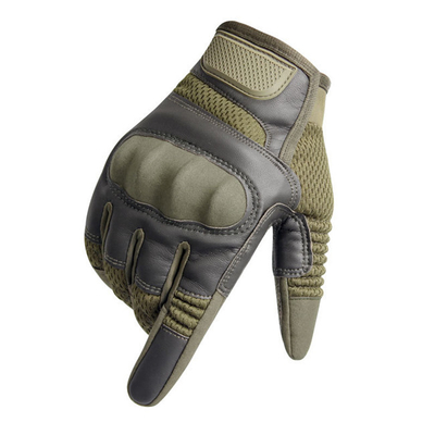 One Finger Military Tactical Leather Motorcycle Gloves Nylon For Outdoor Climbing