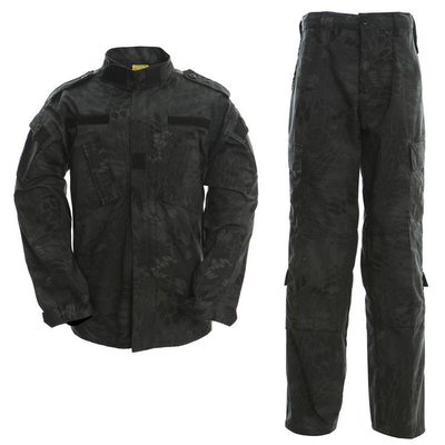 Black Python Camo Uniform Military Camouflage Suits 35% Cotton Police Camouflage Uniform
