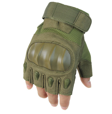 Tactical Half Finger Waterproof Riding Gloves Microfiber Army Green