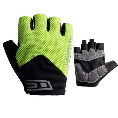 Nylon Cycling Half Finger Gloves Shockproof With Thickened SBR Palm
