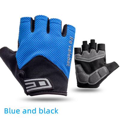 Nylon Cycling Half Finger Gloves Shockproof With Thickened SBR Palm