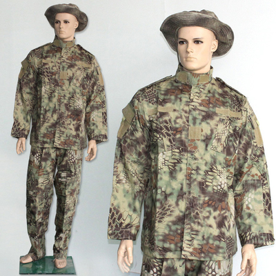 Green Python 65% Polyester Camo Army Uniform Anti UV Military Combat Uniform