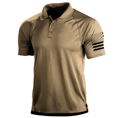 Anti Pilling Breathable Polo T Shirts Tactical Polyester Green Outdoor Woven Short Sleeve Combat Shirt