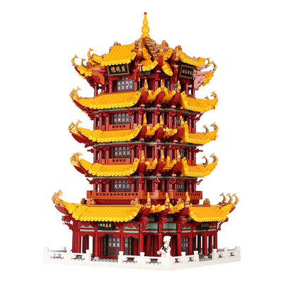 Toy Ornament Yellow Crane Building Chinese Building Blocks abs plastic building blocks