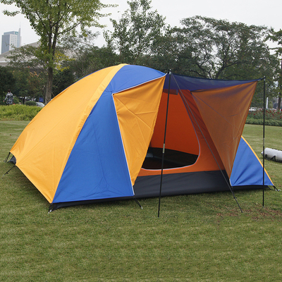 Double Layer Camping Mountain Tent Waterproof Oxford Fabric 3-4 people