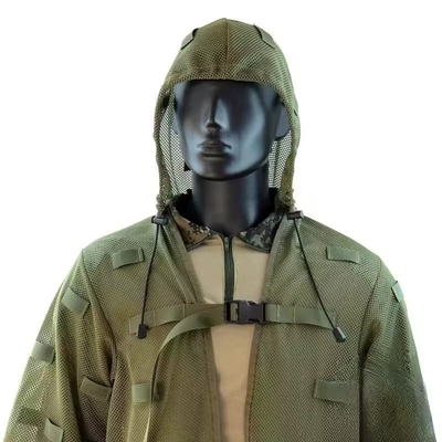 Heavy Duty Nylon Ghillie Jacket With Detachable Tactical Hood