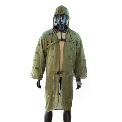 Heavy Duty Nylon Ghillie Jacket With Detachable Tactical Hood