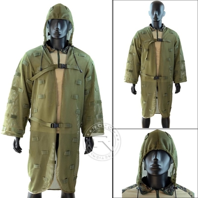 Heavy Duty Nylon Ghillie Jacket With Detachable Tactical Hood