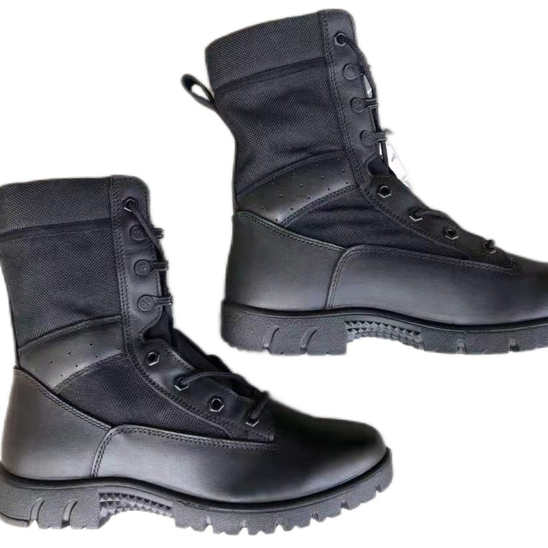 Heat Resistant Military Leather Boots Rubber Outsole Quick Rebound High Elasticity