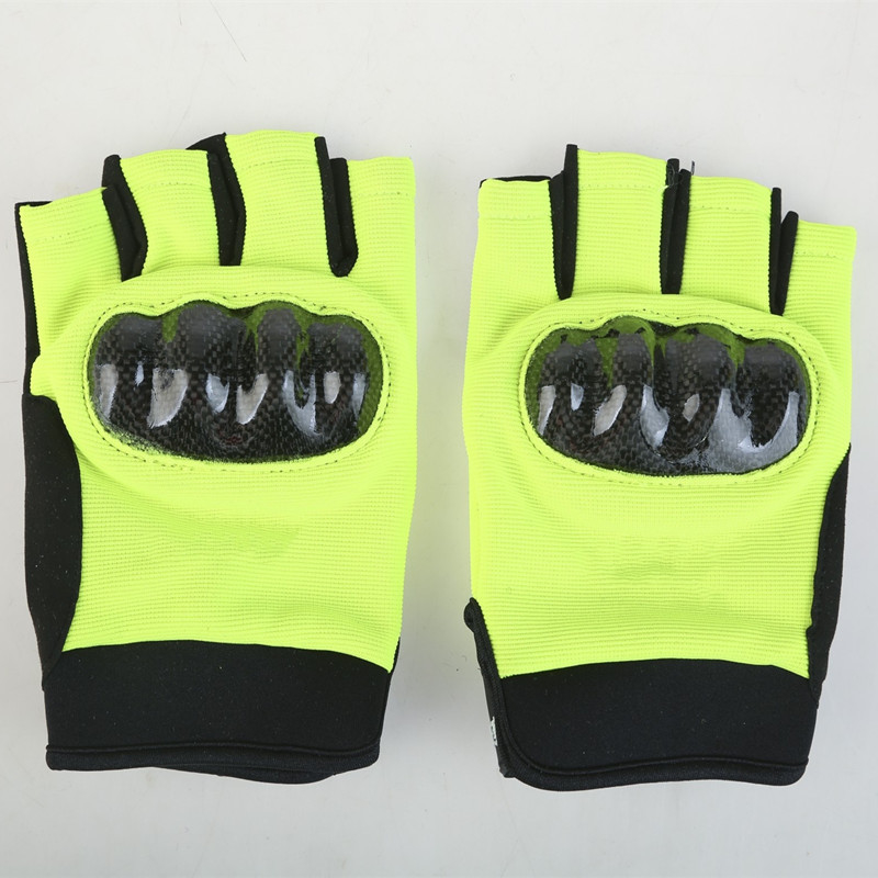 Plain Waterproof Riding Gloves Half Finger Nylon Reflective Traffic Control Gloves