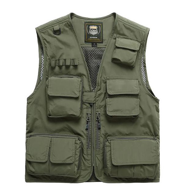 Multi-Pocket Vest Undershirt Outdoor Fishing Gear Hiking Travel Journalist Photography Camping