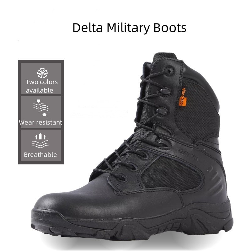 Delta Boots Military Combat Desert Boots Khaki Black Two-ply cowhide