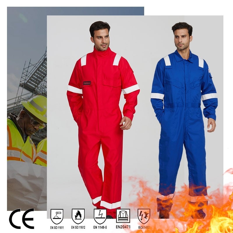 Flame Retardant Coverall Workwear Coverall Working Uniform Full Cotton Customizable