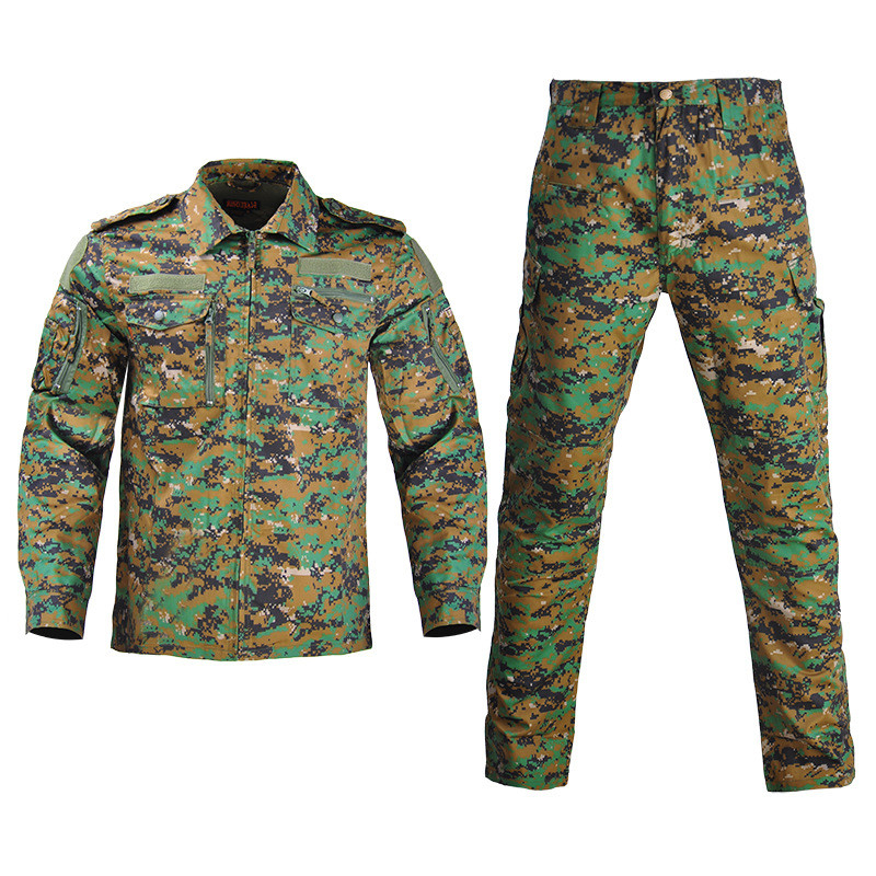 Multi-Pocket Tactical Camouflage Clothing Fine Twill Fabric Cotton blend